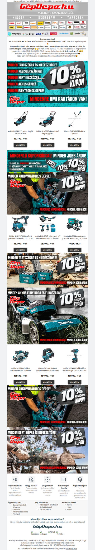 Lemaradtál a Makita rendezvényünkről? Itt egy 10%-os kupon!😎😉