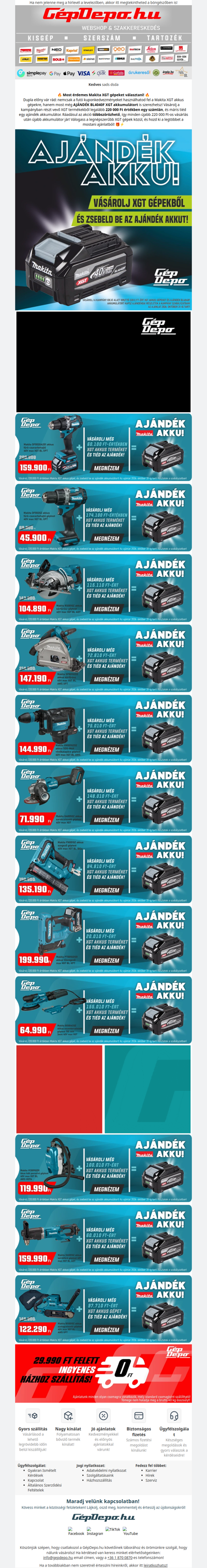 Már csomagoljuk az AJÁNDÉK XGT akkudat!🎁😃