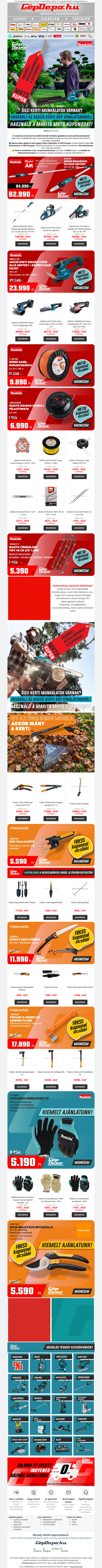 Őszi Makita és Fiskars KUPONOK!🔥😎