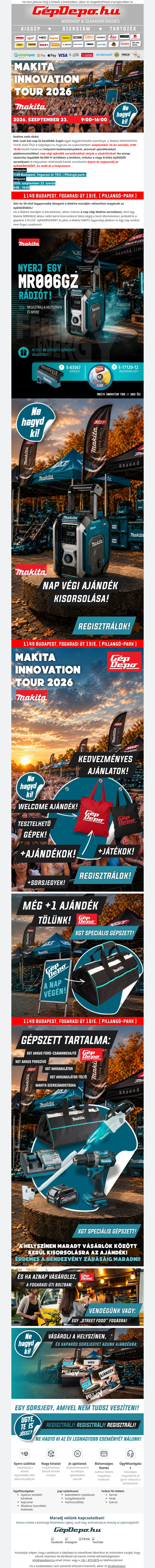 Az AJÁNDÉKOD várja, hogy átvedd!🔥Makita INNOVATION TOUR 2026.09.23.🔥