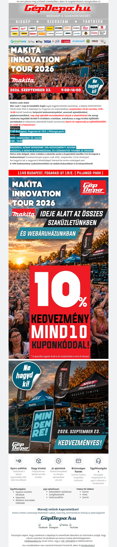 10% kedvezmény! Mindenre!🔥CSAK HOLNAP!🔥