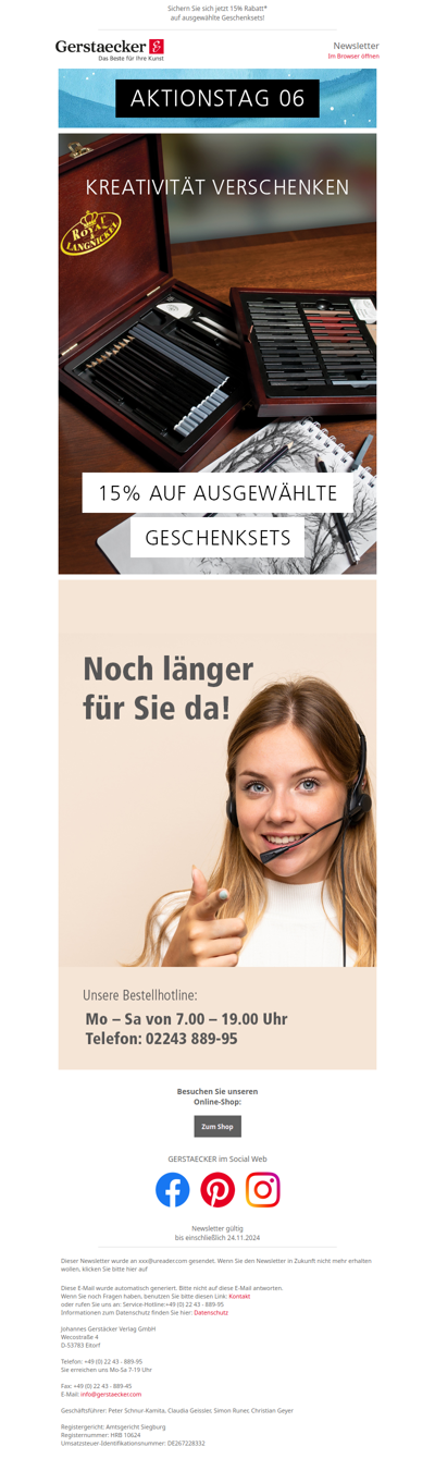 🔥 AKTIONSTAG 06 🔥 Sichern Sie sich 15% Rabatt* auf ausgewählte Geschenksets!