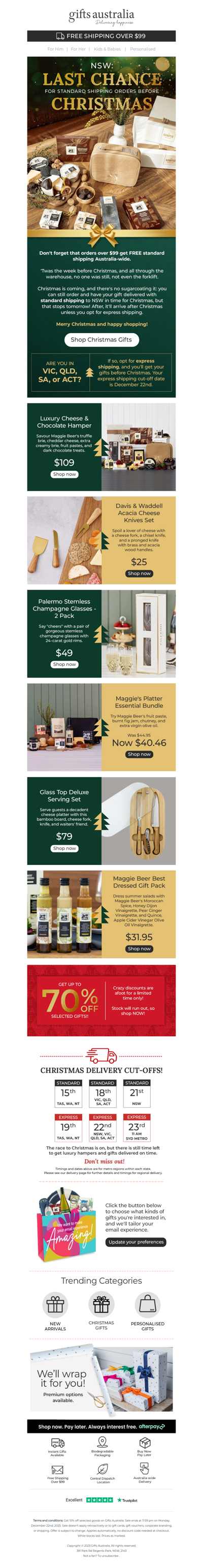 Standard Shipping Cut-Off for NSW - Tomorrow!