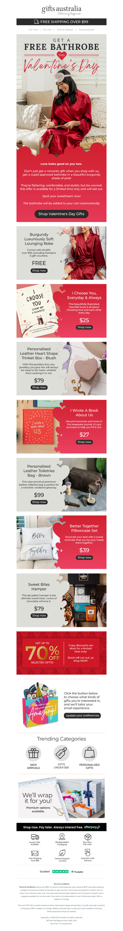 Get a Valentine's Day Gift + FREE Bathrobe