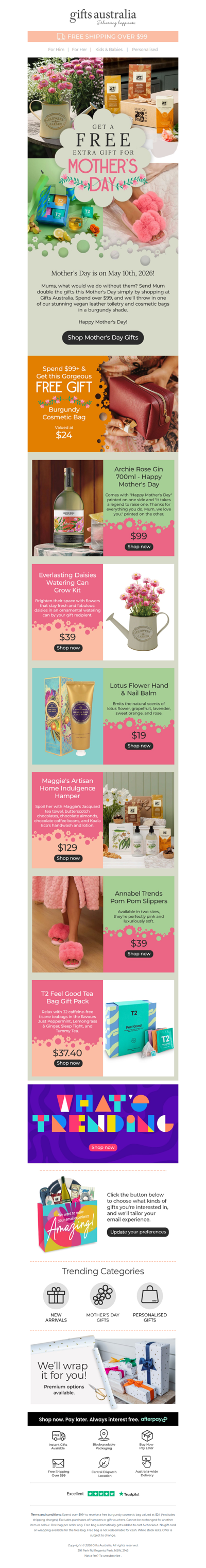 Spend $99+ & get an extra Mother's Day gift!