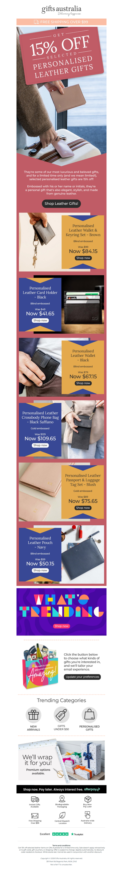 Take 15% off these stunning personalised leather gifts! 🔥