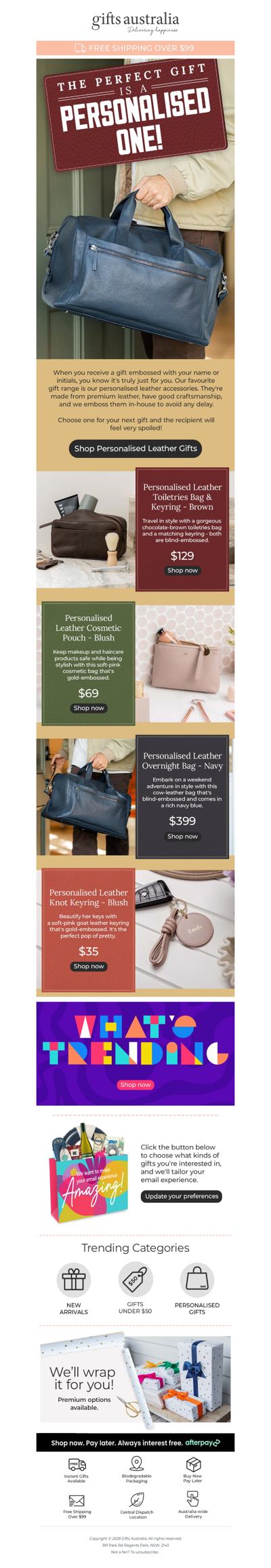 Luxurious leather gifts with a personal touch
