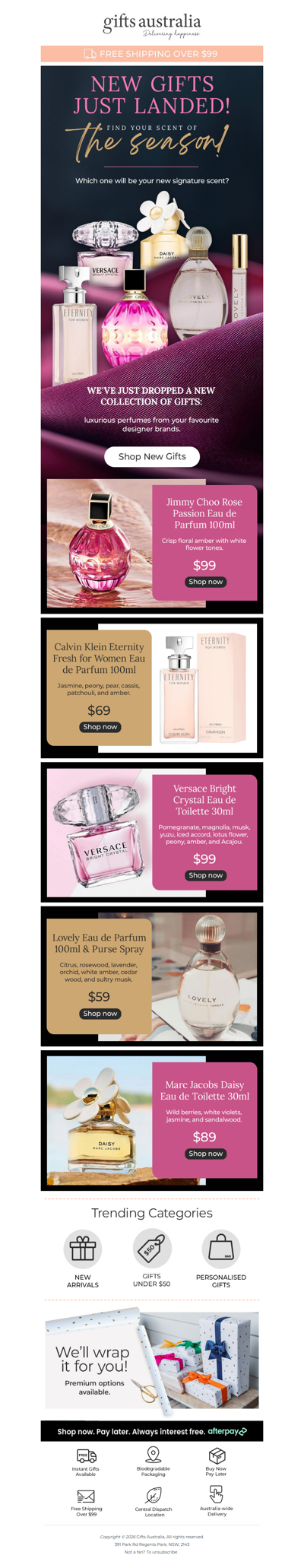 New range! Designer perfumes