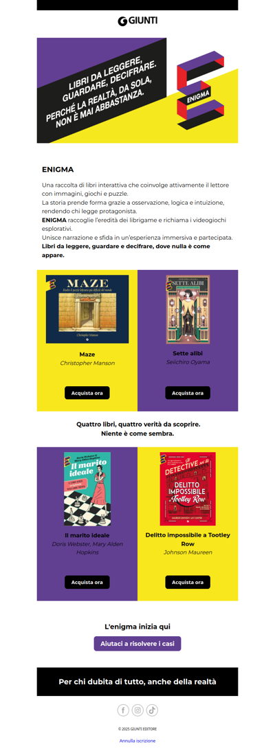 🧩 Enigma: la nuova raccolta di libri