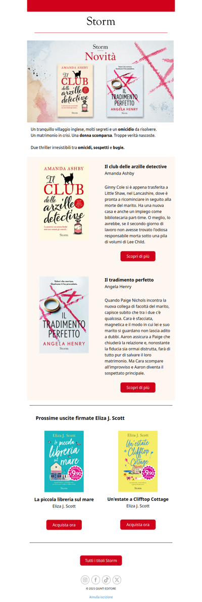 Non perdere le novità Storm