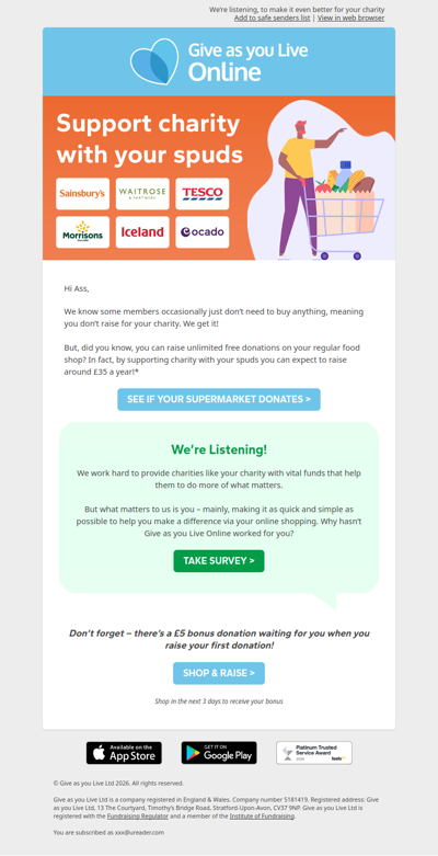 Help out your charity!