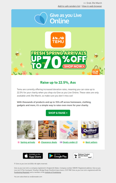 Up to 22.5% for your charity?! 😲