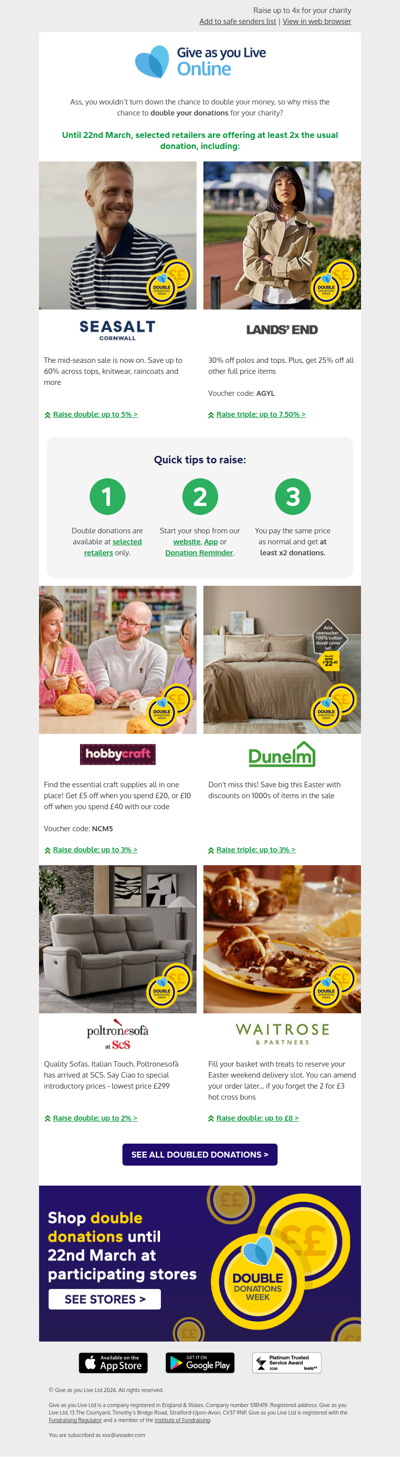 Ass, you’d double your money… right?