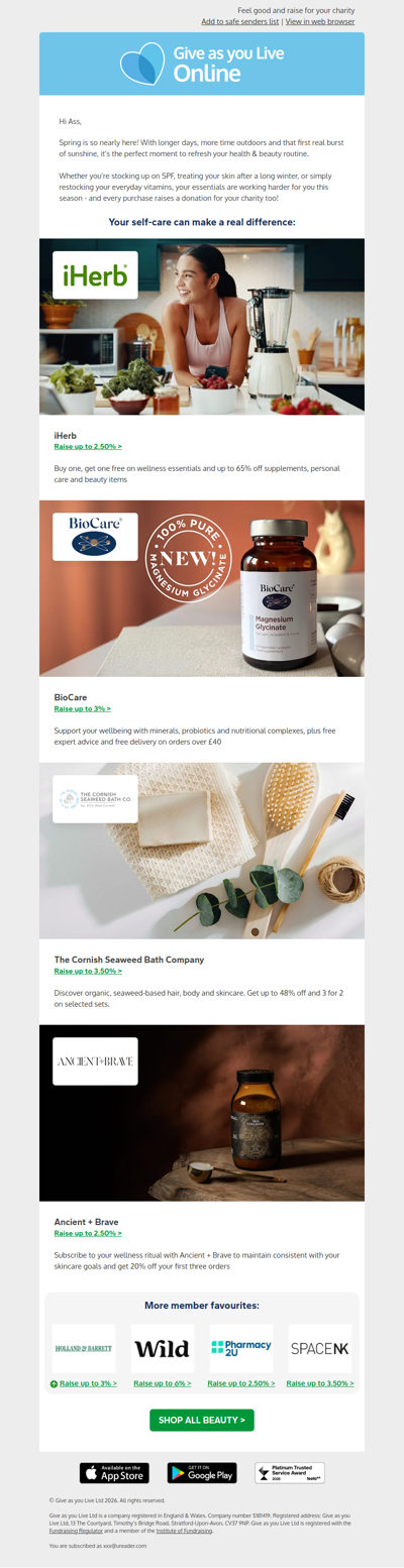 Vitamins, savings and free donations