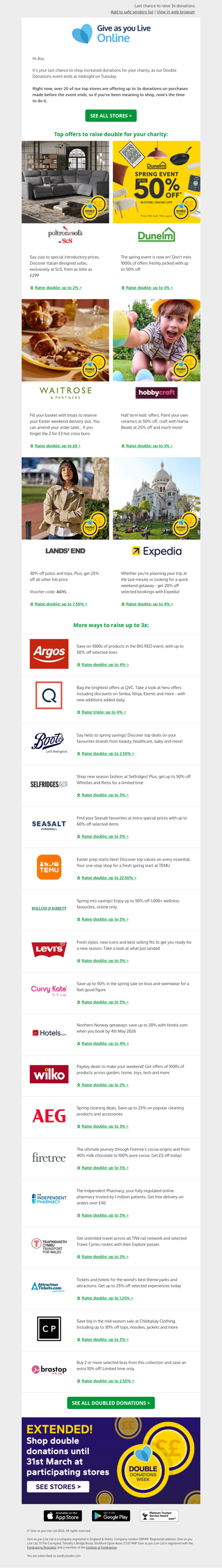 2 days to go for your charity