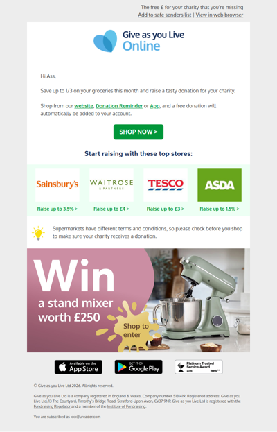 INSIDE: Your monthly donation