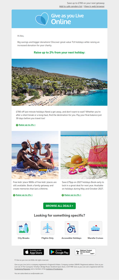📢 Increased donations from TUI!