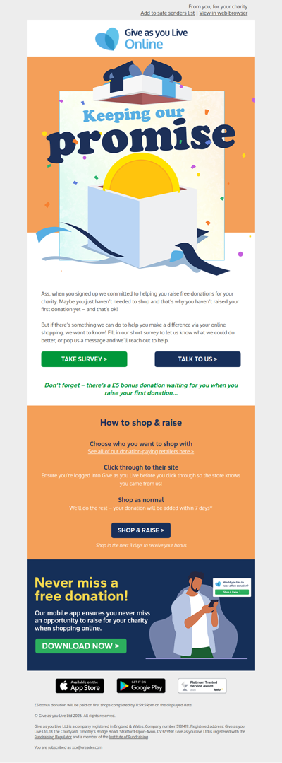 Help out your charity!