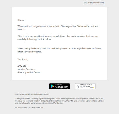 No longer interested? Unsubscribe inside