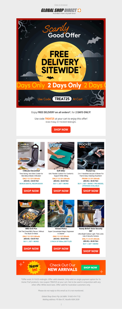 Free Delivery - Just for BOO! 👻