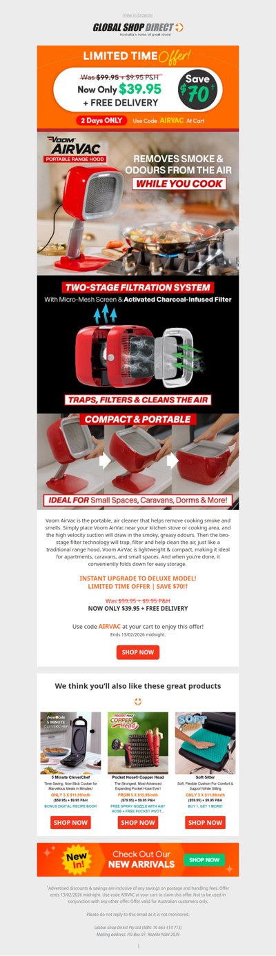 Save $70 On Voom AirVac! 2 Days Only