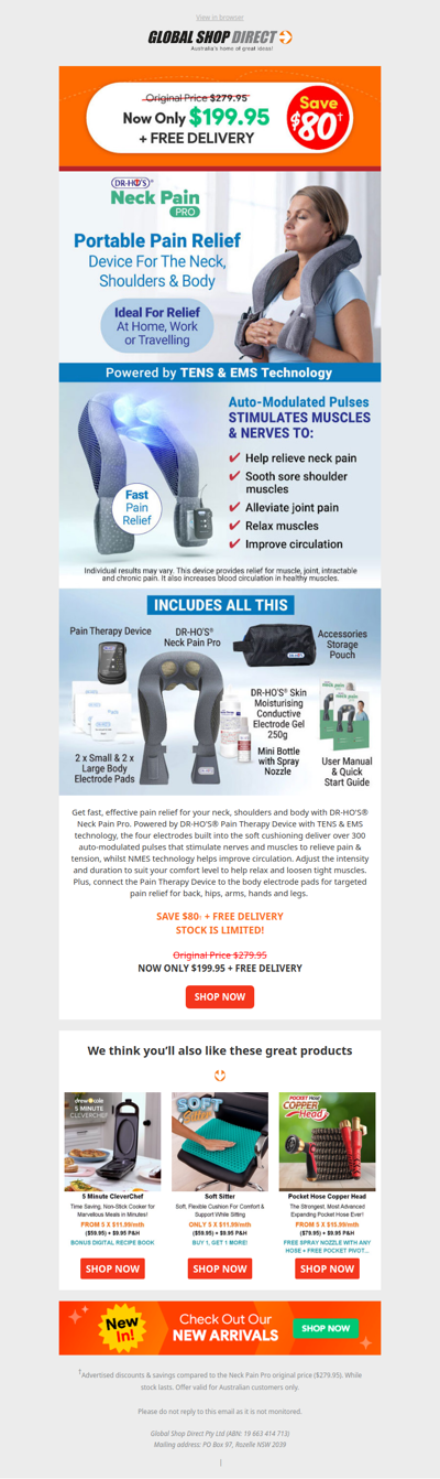 Save $80 on Dr Ho's Neck Pain Pro Now!