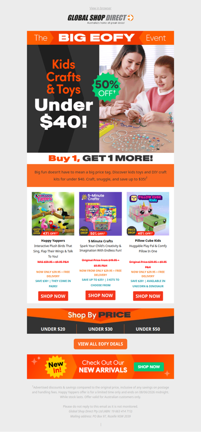 Up To 50% Off Kids Crafts & Toys