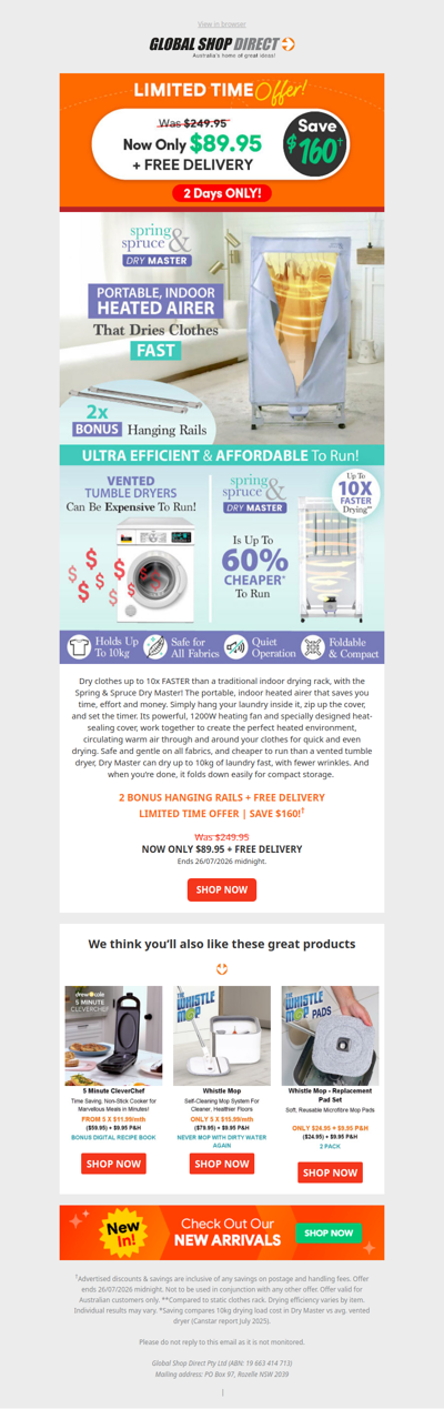 Save $160 On Spring & Spruce Dry Master - 2 Days Only!