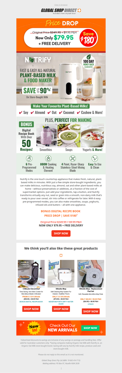 Save $180 On Nutrify - Plant-Based Milk & Food Maker