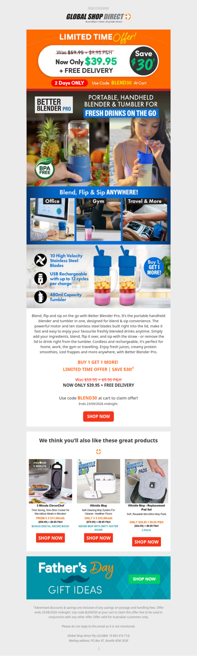 Save $30 on Better Blender Pro - 2 Days Only