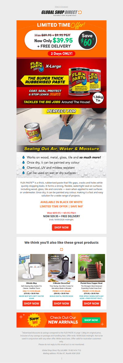 2 Days Only - Get 60% Off Flex Paste X-Large Tins