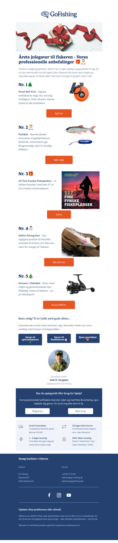 Gaveidéer til din fisker 🎁