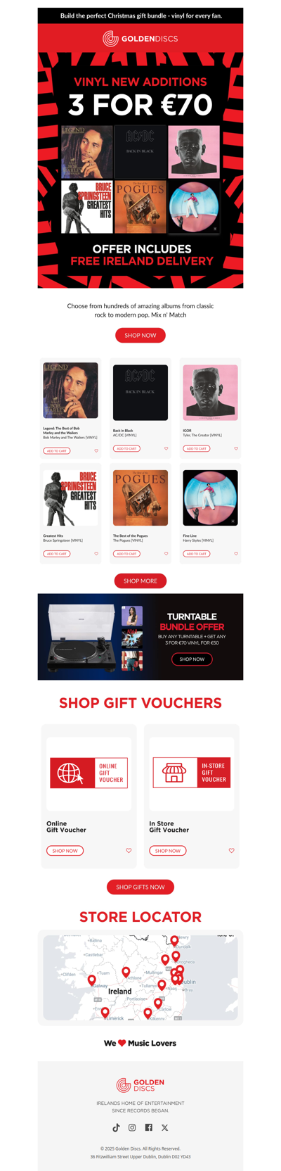 Vinyl Gifting: 3 for €70 🎁