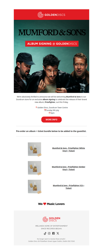 Mumford & Sons Album Signing @ Golden Discs 🎶