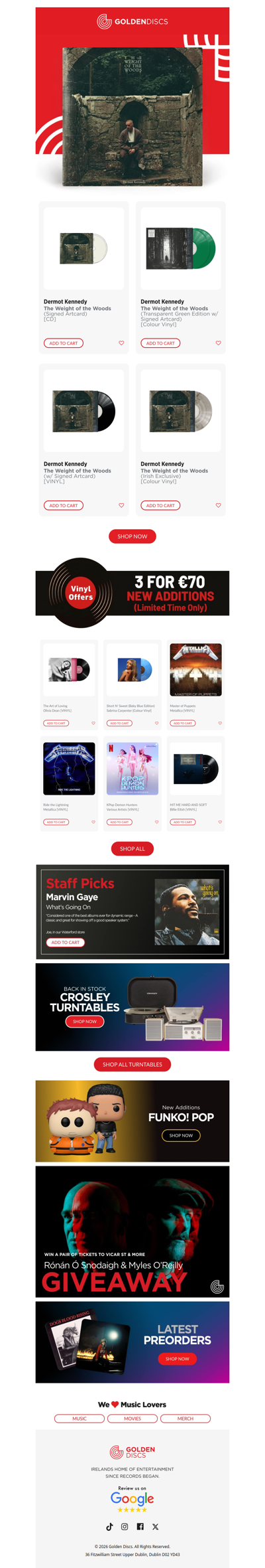 This Week: Dermot Kennedy 🌿+ 3 for €70 Additions 🎵