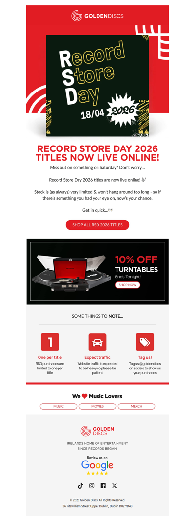 Record Store Day - LIVE NOW! 🚨