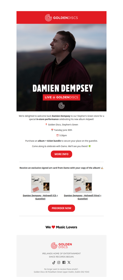Damien Dempsey Live @ Golden Discs