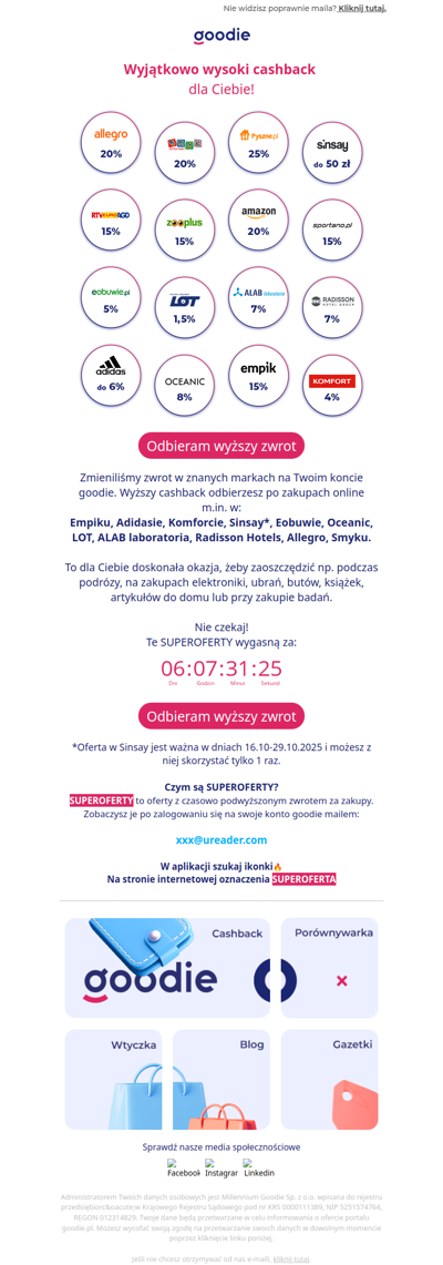 Zaktualizowaliśmy Twój zwrot za zakupy