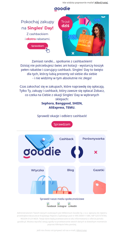 Zamiast randki... spotkanie z cashbackiem!