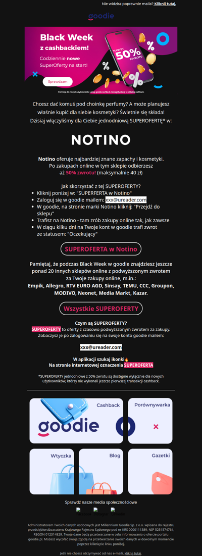 Dzisiaj odbierzesz 50% w...