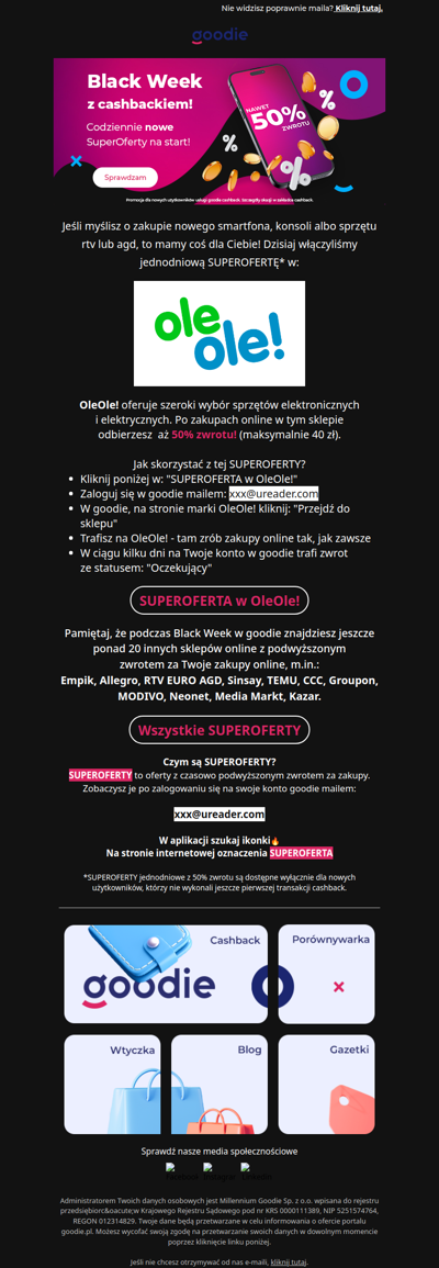 Dzisiaj odbierzesz 50% w...