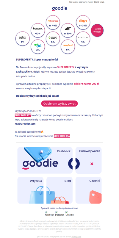 Nawet 200 zł cashbacku w wybranych sklepach