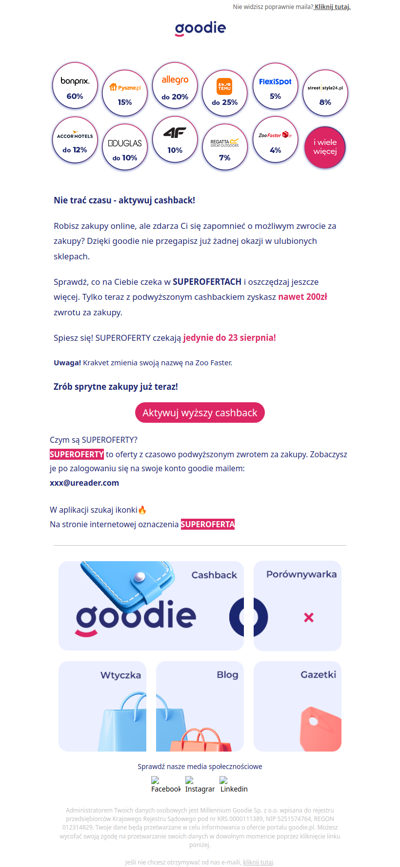 Otrzymujesz podwyżkę cashbacku