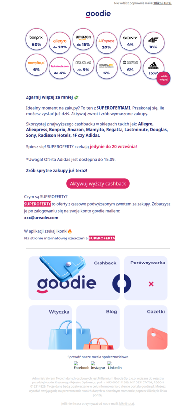 Zwiększono zwrot