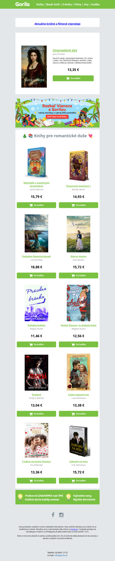 Daruj 📚 romantiku pod stromček!💘 Gorilamor posiela tipy