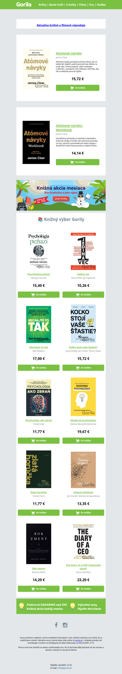 🚀 Čo práve letí? Kniha Atómové návyky + Workbook