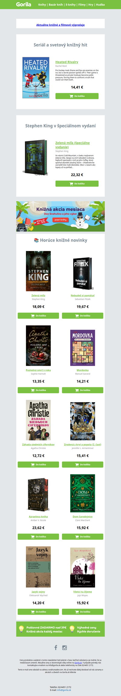 🔔 O týchto knihách sa hovorí všade: Heated Rivalry, Zelená míľa a… 👉