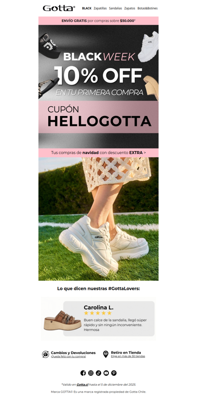 BLACK ON: Tu primera compra con hasta 50%