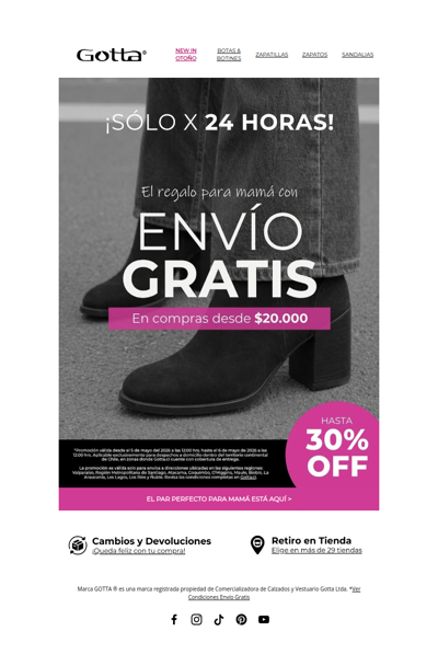 Hasta 30% OFF + Envío GRATIS para sorprender a mamá 🌷
