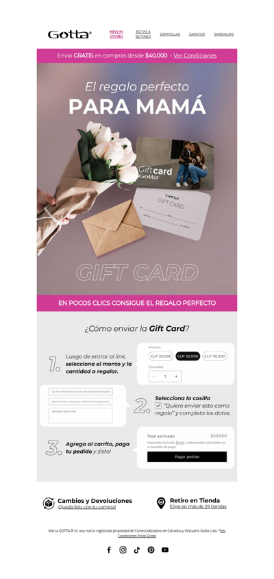 Mamá merece elegir 💖 Regala una Gift Card